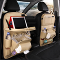 DriveTidy Seat Back Organizer with Fold-Down Tray — PU Leather