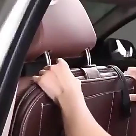 DriveTidy Seat Back Organizer with Fold-Down Tray — PU Leather